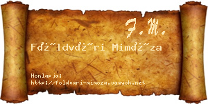 Földvári Mimóza névjegykártya